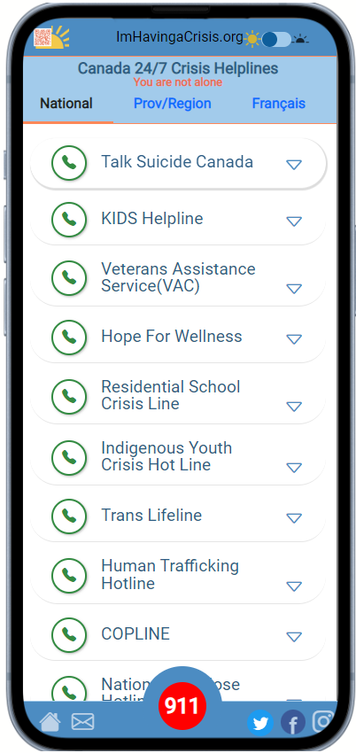 Canadian Crisis Preventin Helplines